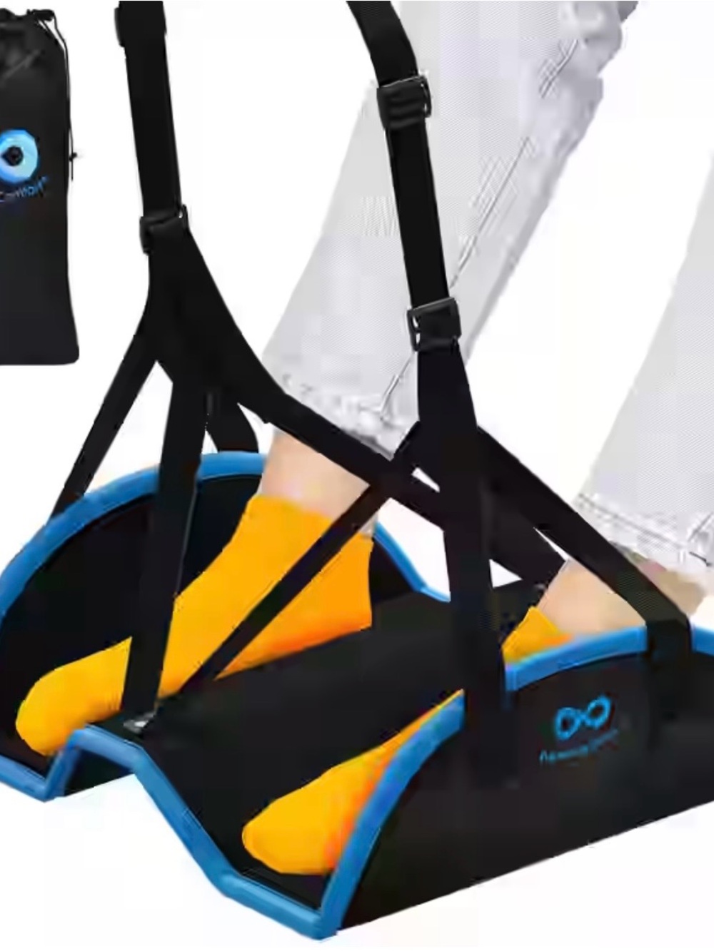 Everlasting Comfort Airplane Footrest Hammock NEW Travel Foot Rest